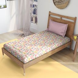 The Happy Pod Pink & White Floral Microfiber Single Bedding Set-19