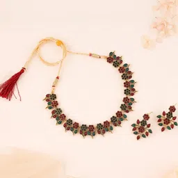 Anouk Gold-Plated Earring & Necklace Set-image-18