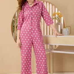 NIGHT FLOSS Printed Cotton Basic Jumpsuit-image-18