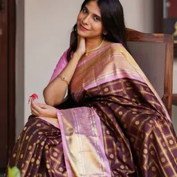 VASTRAHUT Checked Woven Design Zari Banarasi Saree-picture-39