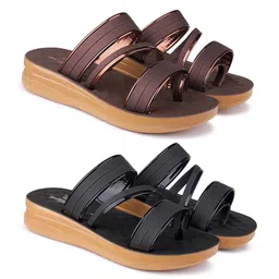 BERSACHE Women Pack Of 2 Open Toe Flats-picture-25