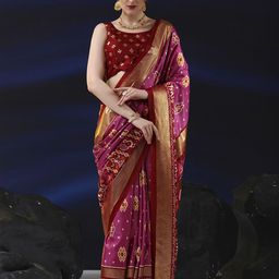 Anouk Rustic Zari Silk Blend Pochampally Saree-picture-2