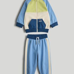 mothercare Boys Colourblocked Long Sleeves Pure Cotton Sweatshirt With Joggers-picture-6