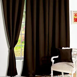 B' Decorlish Blackout Brown 2 Pieces Room Darkening Door Curtain-image-84