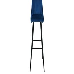 DOE BUCK Blue Velvet High Bar Chair with Black Legs-image-46