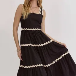 Pinly Women Shoulder Straps Crepe Fit & Flare Dress-picture-42