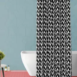 ArtzFolio White & Black Abstract Printed Waterproof Shower Curtain-image-93