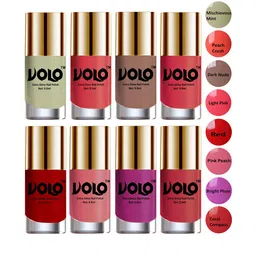 VOLO Set Of 8 New Look Extra Lasting Nail Polish - 9.9 ml Each - Combo-No-02 image 1