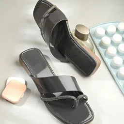 Killer Women Embellished Open Toe Flats-image-16