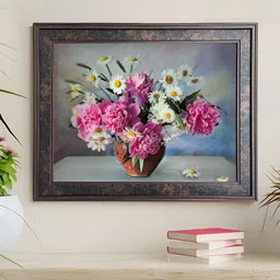 Art Street Pink & White 1 Piece Wood Floral and Botanical Wall Paintings-image-97