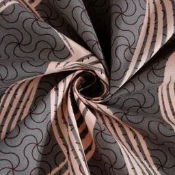 Arrabi Grey & Peach Colored Printed 8-Seater Table Cover image 3