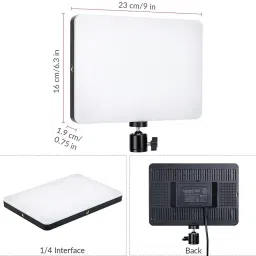 BUFONA 11inch LED Camera Photography Light Panel with Remote & Rotating Ball Lamp Flash image 4