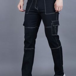 SZN Men Classic Mid-Rise Straight Fit Clean Look Cargo Styles Jeans-image-82