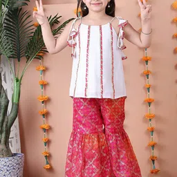 NEUDIS Girls Regular Gotta Patti Pure Cotton Kurta with Sharara-picture-37