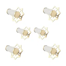 Indianshelf 6Pcs White Textured Round Knobs-15