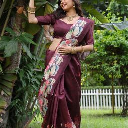 Anouk Woven Design Zari Silk Blend Tussar Saree-image-38