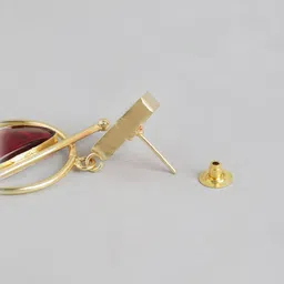 Anouk Gold-Plated Artificial Stones Studded Geometric Shaped Drop Earrings image 2