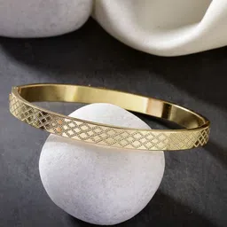 The Roadster Lifestyle Co Men Gold-Plated Stainless Steel Kada Bracelet-54