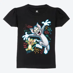 YK Warner Bros Girls Printed Puff Sleeves Pure Cotton Raw Edge T-shirt-picture-9
