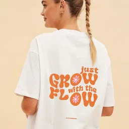 StyleCast Typography Printed Oversized Cotton T-shirt-74