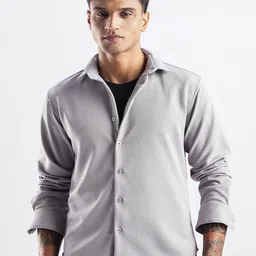 NEVER NEUD Men Waffle Dobby Regular Slim Fit Casual Shirt-image-54