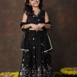 Superminis Girls Embellished Ready to Wear Lehenga & Blouse With Dupatta-image-52