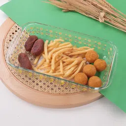 Kuber Industries Microwave Safe Glass Baking Tray-30