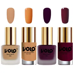 VOLO Set Of 4 Velvet Matte & Extra Shine Nail Polish - 8 ml Each & 9ml Each-42-46-50-34-21
