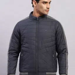 Monte Carlo Men Mock Collar Solid Puffer Jacket-95