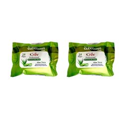 CRIBE Set Of 4 Aloe Vera & Aqua Extract Wet Cleansing Wipes With Vitamin E - 25 Wipes Each-16