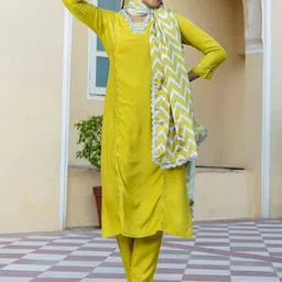NIZA FASHION Women Ethnic Motifs Embroidered Kurta with Trousers & Dupatta-image-53