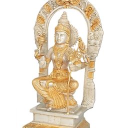 Exotic India Silver-Toned & Gold Toned Tripura Sundari Brass Idol Showpiece-image-61