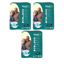 Kindfit Set Of 3 Tape Style Adult Diapers -10 Pcs Each - L-picture-12