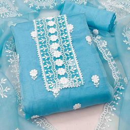 KIMISHA Embroidered Organza Unstitched Dress Material-image-50