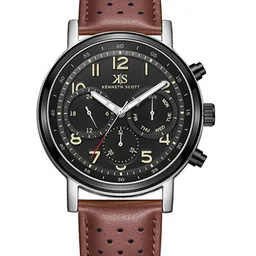 KENNETH SCOTT Men Dial & Leather Straps Analogue Watch K24119-QLDB-picture-30