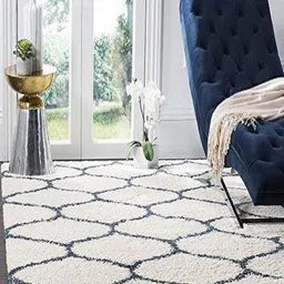 Banchmark Home Furnishings Cream-Coloured Geometric Anti-Skid Woollen Carpet-picture-17