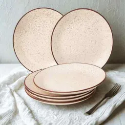 freakway (Set of 6) Sandstone Speckle 10.6 Inch Dinner Plate (White)-picture-19