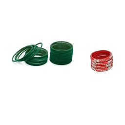 Somil Classic Combo Glass Bangles | Simple Chudi Set For Women & Girls | Daily Use & Special Occasions, Combo Of 2 Set, Green, Red-image-53