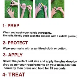 AMOK STORE Set Of 12 Reusable Artificial Press On Nails With Application Kit - Marron image 3