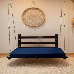 JAIRI TRADERS Brown Wooden Swings With Back Support & Cushion-43