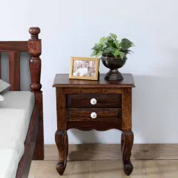 amberville from pepperfry Clifford Sheesham Bedside Table In Scratch Resistant Provincial Teak Finish-picture-40