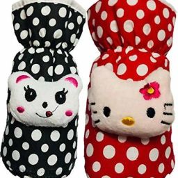 Cotton Teddy Bottle Cover (Pack Of 2) (Black, Red)-picture-28