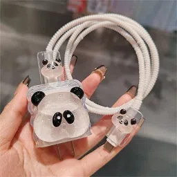 Micvir Charger Cover for iPhone 18W-20W Charger, 3D Cartoon Design Eyes, Spiral Cable Protector-image-18