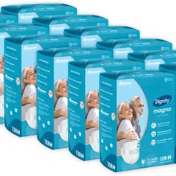 Magna Tape Style (Medium) Waist Size 28" - 45", 10 Pcs (Combo of 12) Adult Diapers - M-image-77