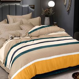 RRC Brown & Orange Striped Double Queen Duvet Cover-picture-13