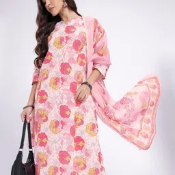 Anouk Rustic Floral Printed Straight Kurta with Trousers & Dupatta-picture-24