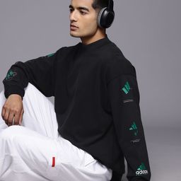 ADIDAS Originals Pure Cotton Brand Logo Printed Drop-Shoulder Sleeves Relaxed Sweatshirt-picture-53