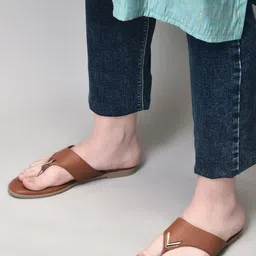 DressBerry Women Striped Mules with Buckles Flats-picture-51