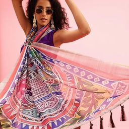 Silk Land Madhubani Printed Ready To Wear Saree-image-30