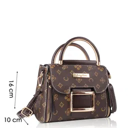 Angeline Printed Structured Satchel With Tasselled image 2